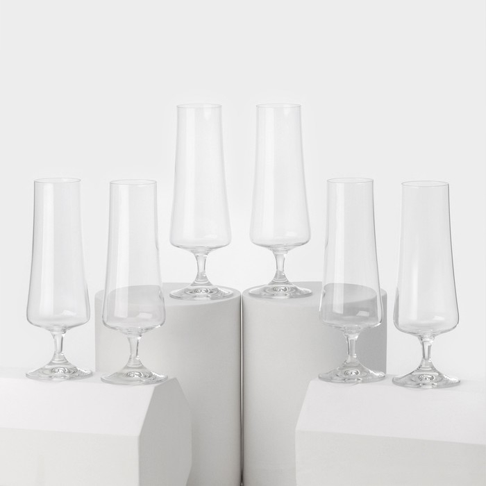 Набор стеклянных бокалов для шампанского «Экстра», 215 мл, 6 шт