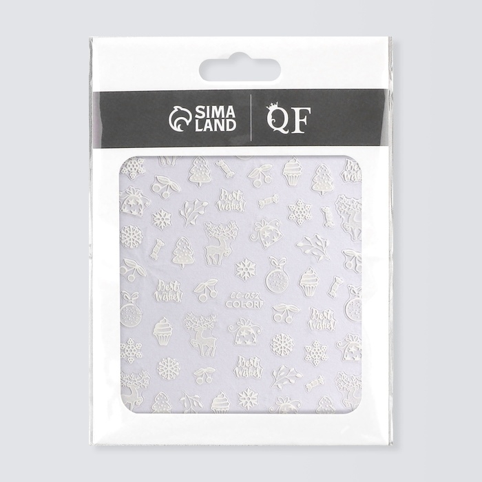 Новый год! Наклейки для ногтей «Зимние сладости», цвет белый Новый год! Наклейки для ногтей «Зимние сладости», цвет белый