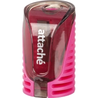 Точилка для карандашей, 1 отв, с контейнером, цв в ассорт, металл, пластик