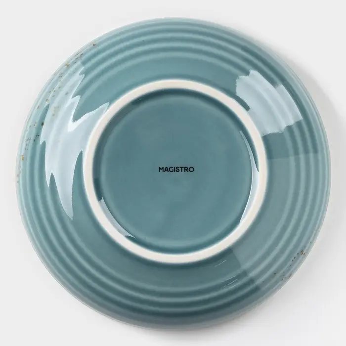 Тарелка глубокая Magistro &laquo;Церера&raquo;, 700 мл, d=18.5 см, фарфор, голубая