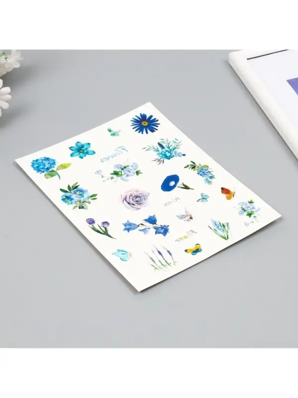 Переводные тату на тело цветные «Цветочные бутоны», 24×14.5 см, МИКС