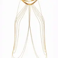Бодичейн на тело, цепочки, 55 см, цвет золото