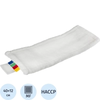 Насадка МОП плоский, 40х12 см, микрофибра, ухо+карман 6 см, белый MF2179