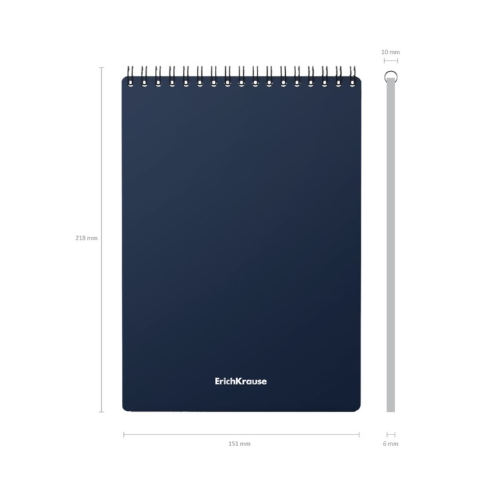 Блокнот А5, 60 листов в клетку, на гребне ErichKrause Classic, пластиковая обложка, блок офсет
