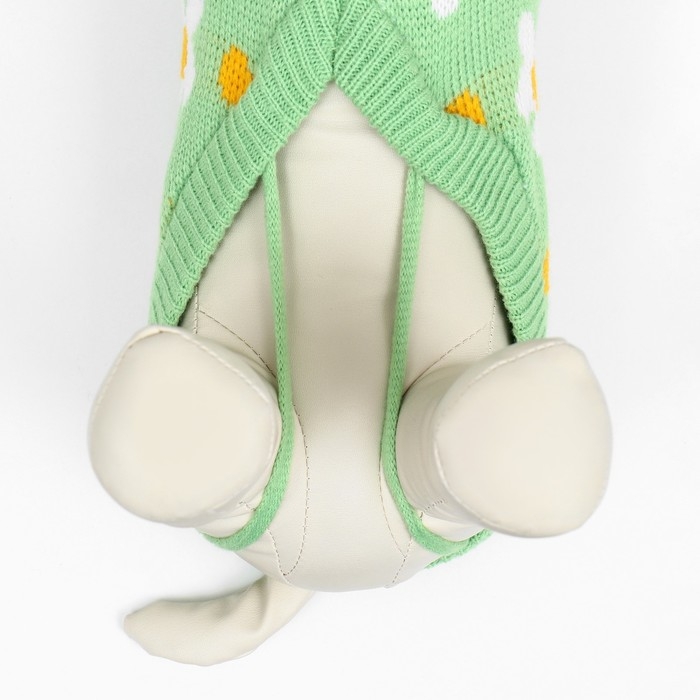 Свитер "Ромашки", размер  L (ДС 35, ОШ 30, ОГ 45 см), зелёный