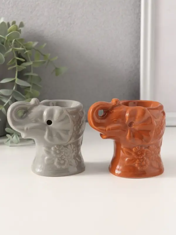 Аромалампа для эфирных масел &laquo;Слоник в цветах&raquo;, керамика, 8.5&times;5.8&times;7.4 см, МИКС