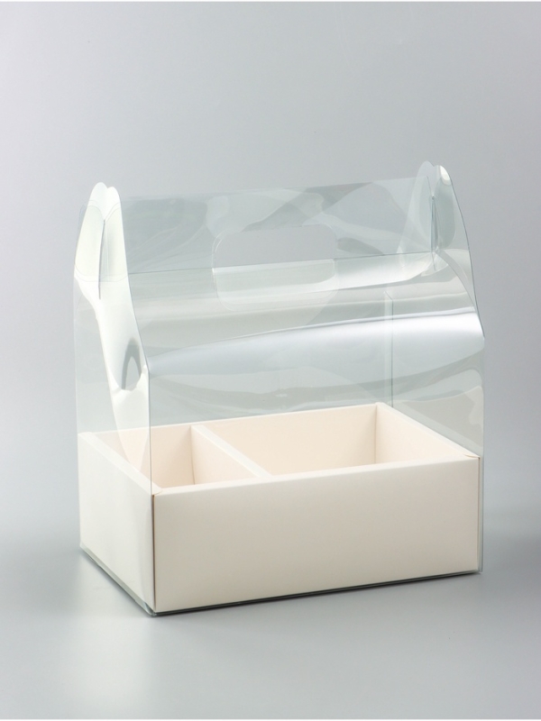 Коробка с PVC для цветов и десертов 26 х 18 х 30 см, белый Коробка с PVC для цветов и десертов 26 х 18 х 30 см, белый