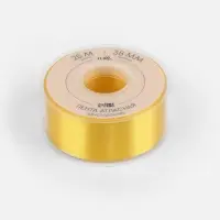 Лента атласная TEIRA, двухсторонняя, 38 мм, 25&plusmn;1 м, жёлтая №0645