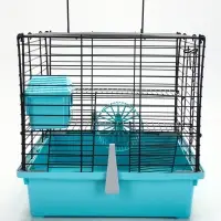Клетка для грызунов &laquo;Пижон&raquo;, 38&times;27&times;27 см, складная, домик, миска, колесо, бирюзовая