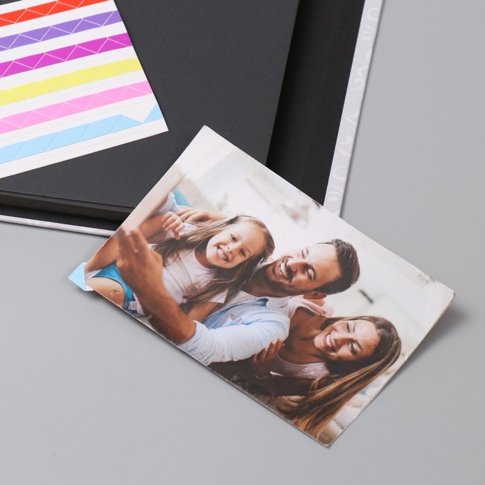 Фотоальбом 25 листов (наклейки+кольца)  Фотоальбом 25 листов (наклейки+кольца) "Свадебный день" тиснение золото 19х27х3 см