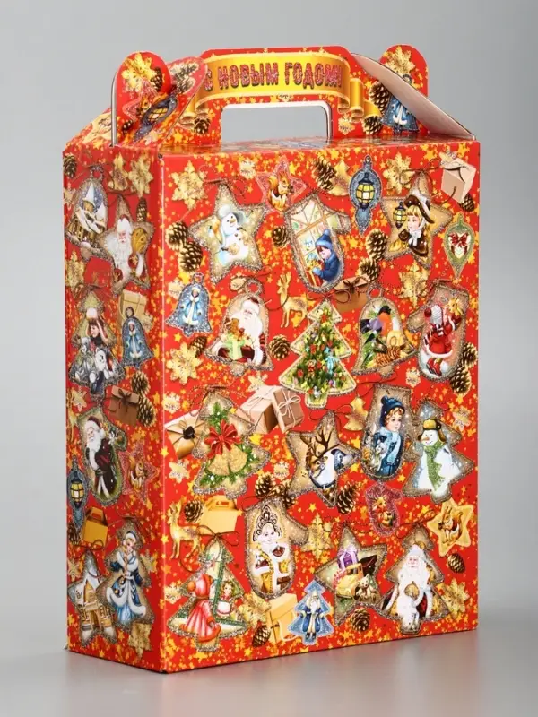 Подарочная новогодняя коробка «Праздничный медальончик» в красном, 16.8×7×25 см Подарочная новогодняя коробка «Праздничный медальончик» в красном, 16.8×7×25 см