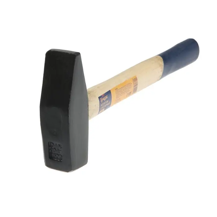 Молоток слесарный ТУНДРА, квадратный боек, деревянная рукоятка, 1500 г