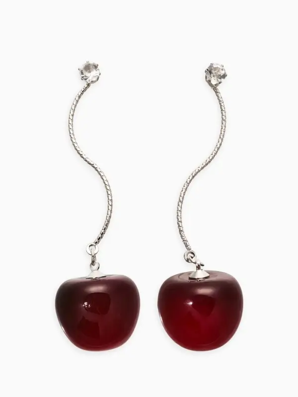 Серьги &laquo;Черешня&raquo;, бордовые в серебре