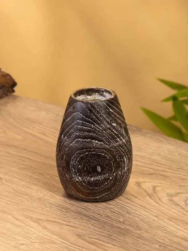 Подсвечник, d=4 см, 8&times;8&times;11 см, дерево джати, тёмно-коричневый