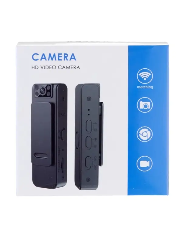 Видеокамера нагрудная CAM-15, 1920&times;1080, Full HD 1080 p, 2 Мп, Bluetooth, микрофон, чёрная