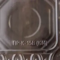 Контейнер одноразовый с неразъёмной крышкой ПР-К-15 В, пластик, квадратный, 250 мл, 15.2&times;8.1 см, прозрачный