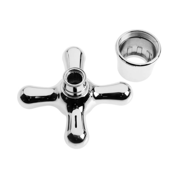 Ручка на смеситель ZEIN Z005, крест, для кран-букс со штоком на 20 шлицов, пластик, хром Ручка на смеситель ZEIN Z005, крест, для кран-букс со штоком на 20 шлицов, пластик, хром