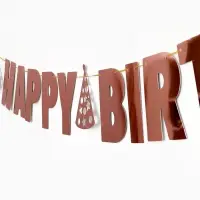 Гирлянда на ленте &laquo;Happy Birthday&raquo;, розовое золото