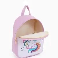 Рюкзак дет 18*8*23 см, Единорог, отд на молнии, сиреневый