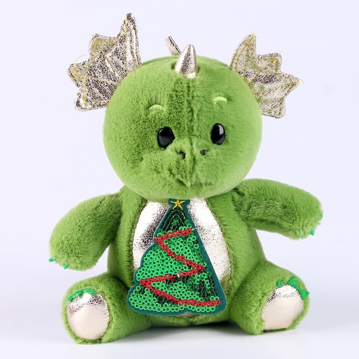 Новогодняя мягкая игрушка «Дракоша с ёлкой»