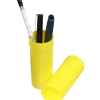 Пенал - тубус Calligrata, 40&times;195 мм, пластиковый, жёлтый