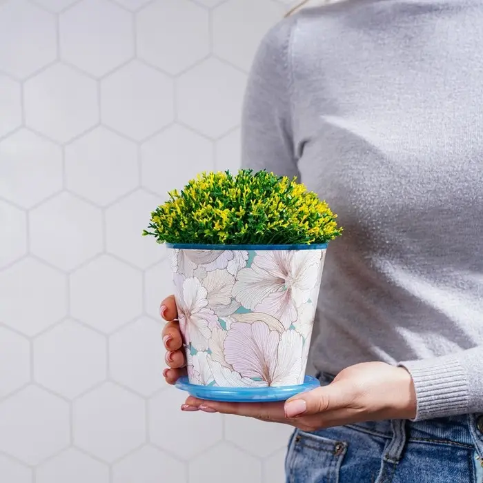 Горшок для цветов Доляна «Жарден», 0,8л, цвет голубой Горшок для цветов Доляна «Жарден», 0,8л, цвет голубой