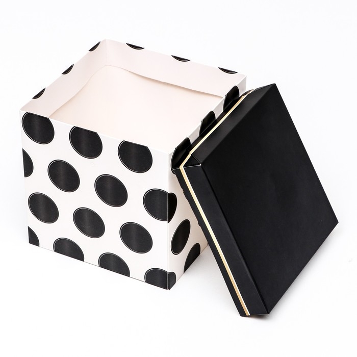 Коробка подарочная самосборная «Горошек» 15×15×15 см Коробка подарочная самосборная «Горошек» 15×15×15 см
