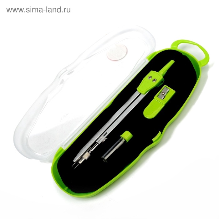 Готовальня 3 предмета (циркуль, грифель, точилка), в пластиковом пенале Готовальня 3 предмета (циркуль, грифель, точилка), в пластиковом пенале