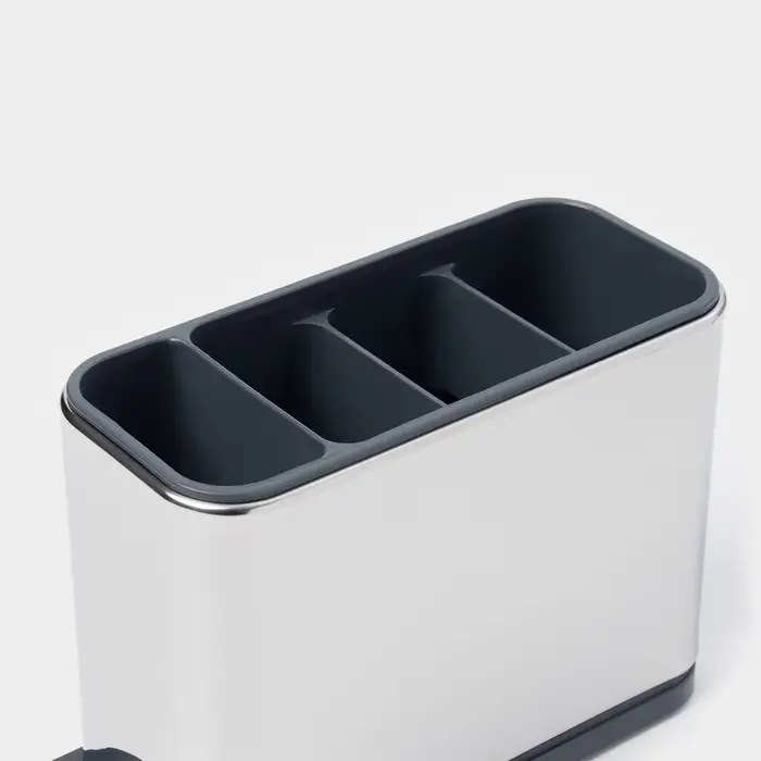 Подставка для столовых приборов Magistro &laquo;Металлик&raquo;, 4 отделения, по верху 18&times;8.3&times;13.7 см, пластик, нержавеющая сталь