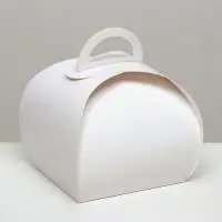 Коробка под бенто - торт без окна, белая, 12.5×10.5×11 см