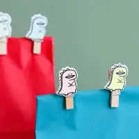 Прищепки декоративные с верёвкой для подвеса «Дракоши» набор 10 шт., 1,5 × 12 × 14 см