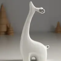 Фигура "Оленёнок" 17,5х8,5х4,5 см, белый с посеребрением