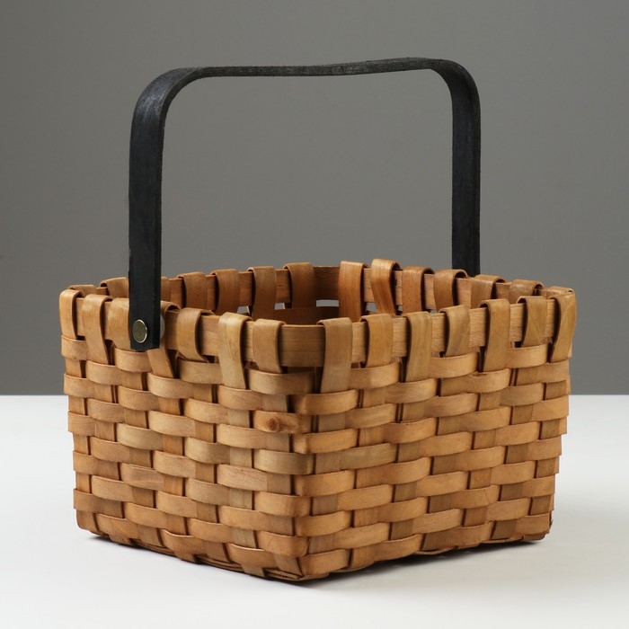 Корзина плетеная, 19 х 19 х H12/24 см, секвойя Корзина плетеная, 19 х 19 х H12/24 см, секвойя