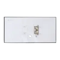 Папка-регистратор А4, 75 мм, ПВХ, тиснение &laquo;лён&raquo;, металлическая окантовка, карман на корешок, собранная, черная, микс