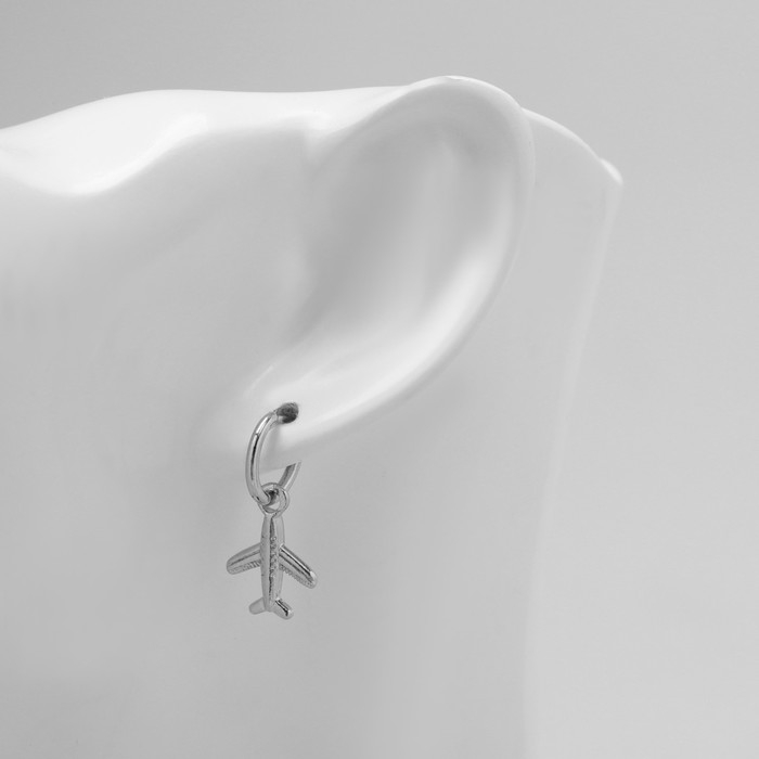 Серьги эмаль «Брелок» самолет и чемодан, цвет голубой в серебре Серьги эмаль «Брелок» самолет и чемодан, цвет голубой в серебре