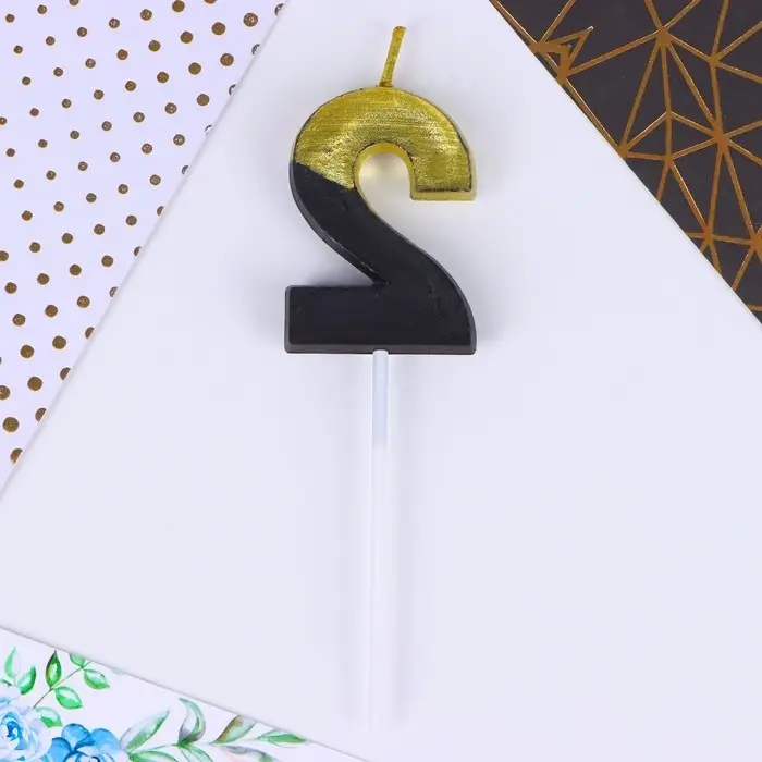 Свеча-цифра для торта «2», 12 х 3,5 см. Свеча-цифра для торта «2», 12 х 3,5 см.