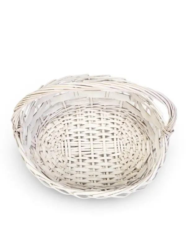 Набор корзин 2 шт  41х36х12, 36х33х112 см ручка h=20 см белый