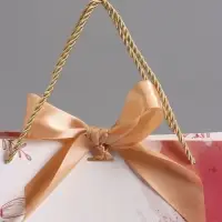 Пакет подарочный "Мрамор" , розовый , с бантиком , 43 х 32 х 14 см