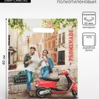 Пакет &laquo;Прогулка&raquo; полиэтиленовый с вырубной ручкой, 50 мкм, 30&times;40 см