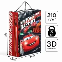 Пакет подарочный вертикальный с 3D &laquo;Крутому парню&raquo;, 31&times;40&times;11.5 см