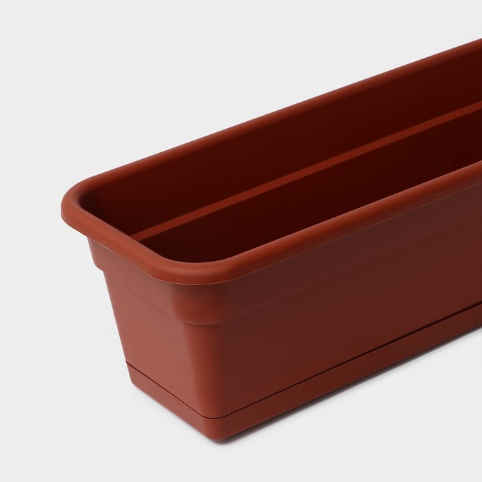 Ящик балконный для цветов, 80 см, 16 л, цвет терракотовый Ящик балконный для цветов, 80 см, 16 л, цвет терракотовый