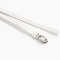 Ремень женский, узкий, 1.4&times;105 см, металлическая пряжка, белый