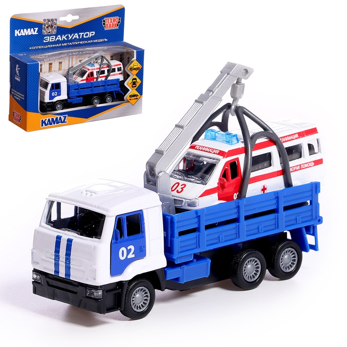 Машина металлическая «KAMAZ эвакуатор», 12 см, открываются двери, подвижные детали, инерция, скорая помощь 7,5 см Машина металлическая «KAMAZ эвакуатор», 12 см, открываются двери, подвижные детали, инерция, скорая помощь 7,5 см