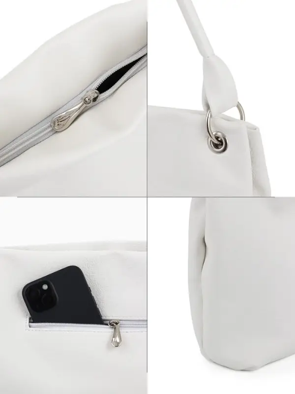 Сумка - мешок женская TEXTURA, на молнии, 36&times;10&times;28 см, белая