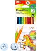 Карандаши цветные 12цв 3-гран Deli Enovation, пластик, EC113-12