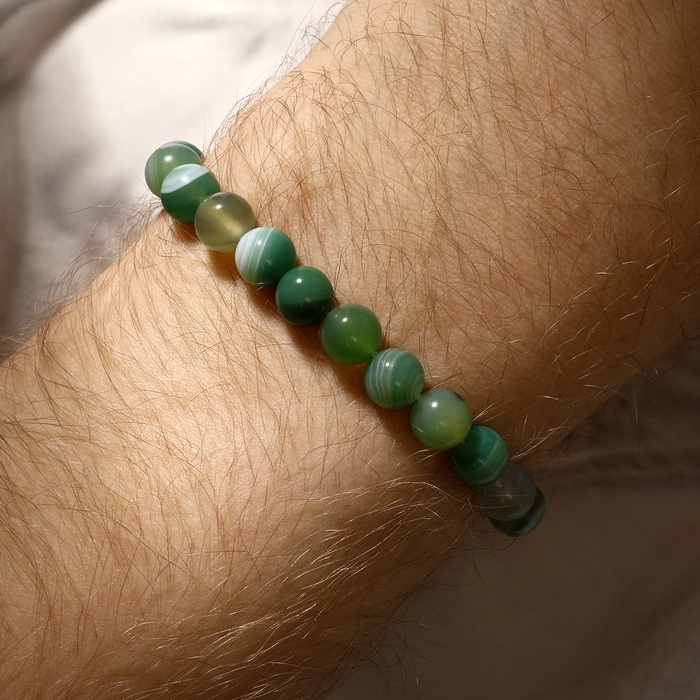 Браслет шар №8 «Агат зелёный», d=6 см Браслет шар №8 «Агат зелёный», d=6 см