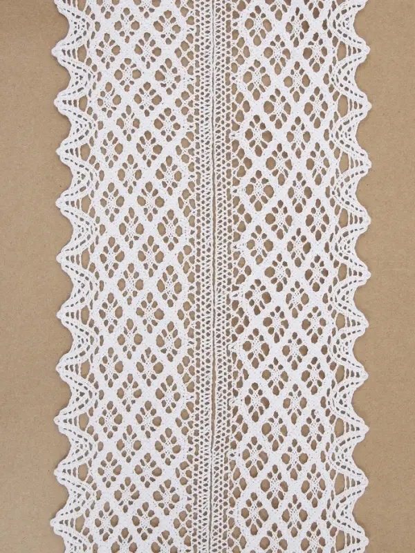 Кружево вязаное, 80 мм, 10&plusmn;1 м, белое