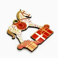 Ёлочная игрушка деревянная &laquo;Новогодний конь&raquo;, набор 10 шт.