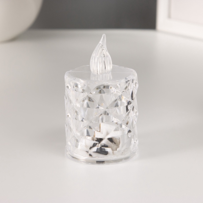 Светодиодная свеча, ночник LED RISALUX «Хрустальная», 0.3 Вт, 4×4×6.5 см Светодиодная свеча, ночник LED RISALUX «Хрустальная», 0.3 Вт, 4×4×6.5 см