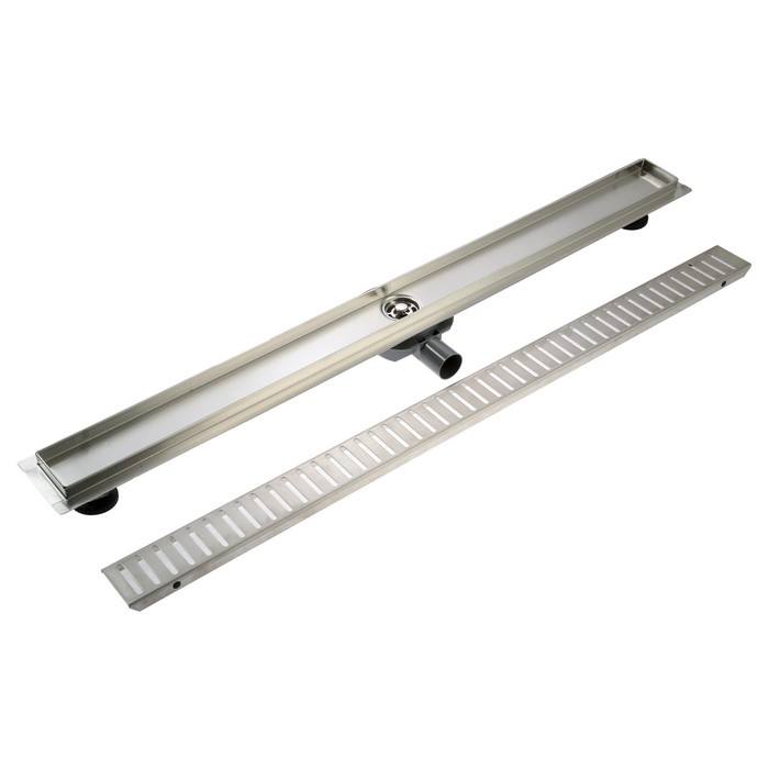 Трап ZEIN engr, c флaнцeм свободного вращ 360°, 7*100 см, d=40/50 мм, нерж сталь, сатин